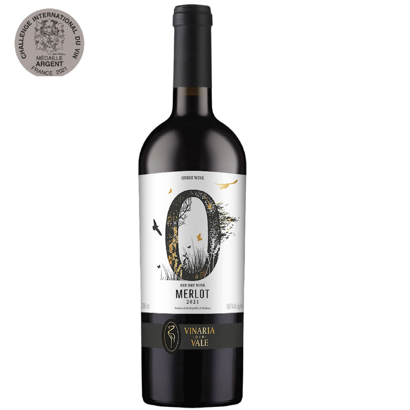 Vinaria Din Vale, Onest Wine, Merlot, Classic Wine With  No Sulfites and No Sugar Added, 2021 750mL 14.5%